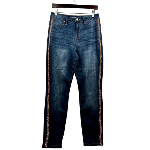 Celebrity‎ Pink Y2K-Inspired Glitter Side Stripe Skinny Jeans Size 13 (Juniors) - Picture 1 of 6